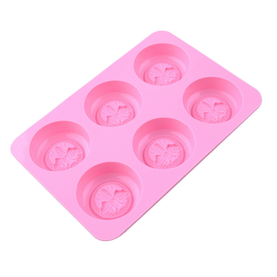 6 Cavity Round Silicone Puddings Wax Soap Mold Mould Handmade DIY