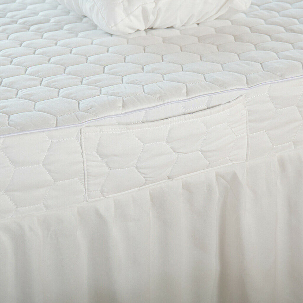 Spa Bed Valance Sheet Cover Beauty Face Table Sheet for Cosmetic White