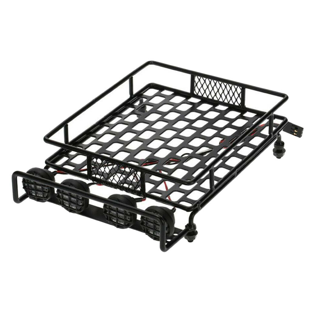Metal Roof Rack With 4-LED White Round Lamp Accessories For