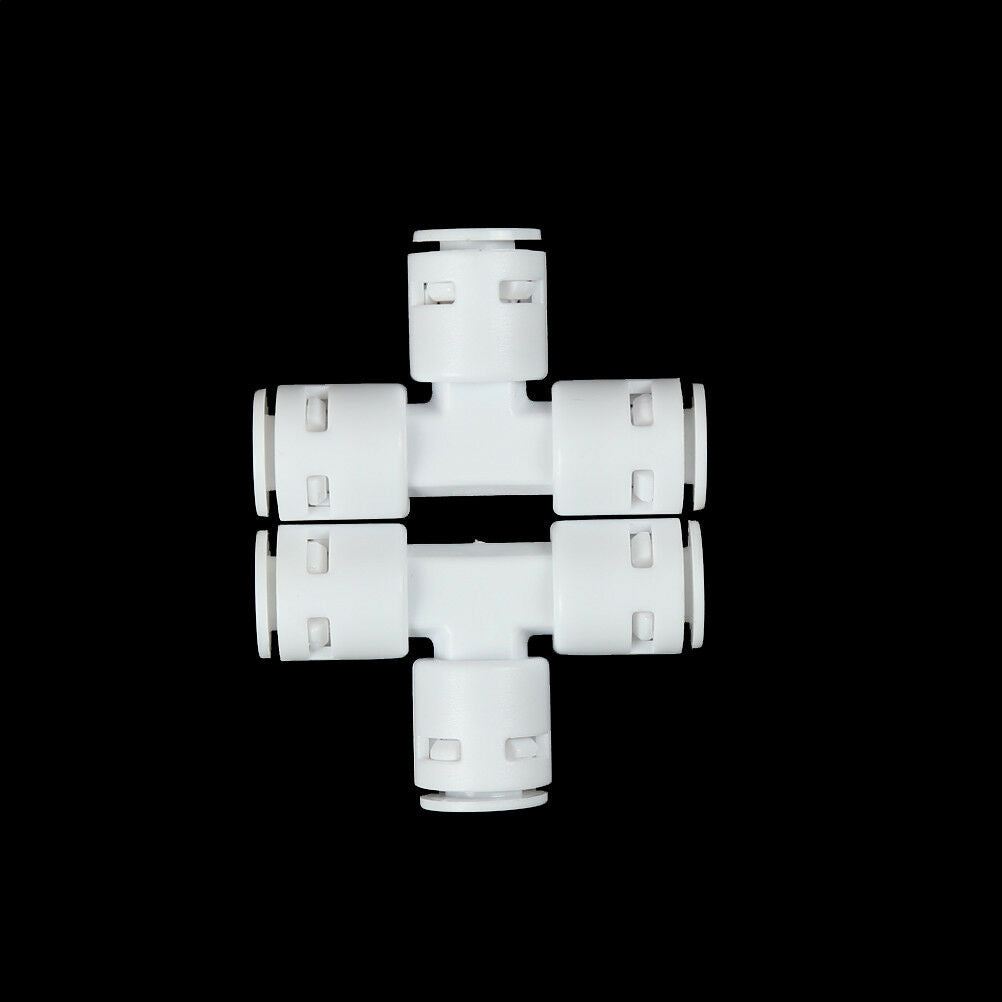 2pcs 1/4" 3-way Union Tee Tube Quick Connect Push Fit RO Water Reverse OsmY1