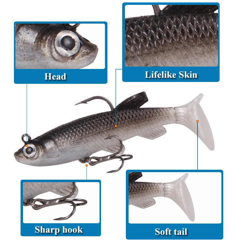 5pc Fishing Lure Floating Crankbait Bait Pike Bass Trout Wobblers Fishing Tackle
