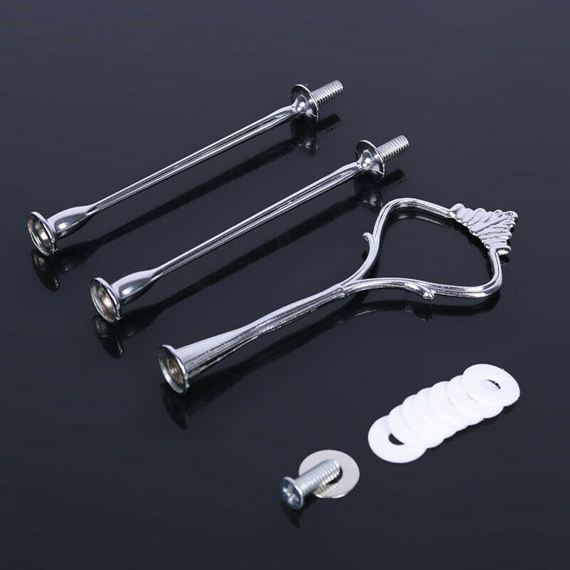 3 Tier Hardware Crown Cake Plate Stand Handle Fitting Holder Wedding Party Sets