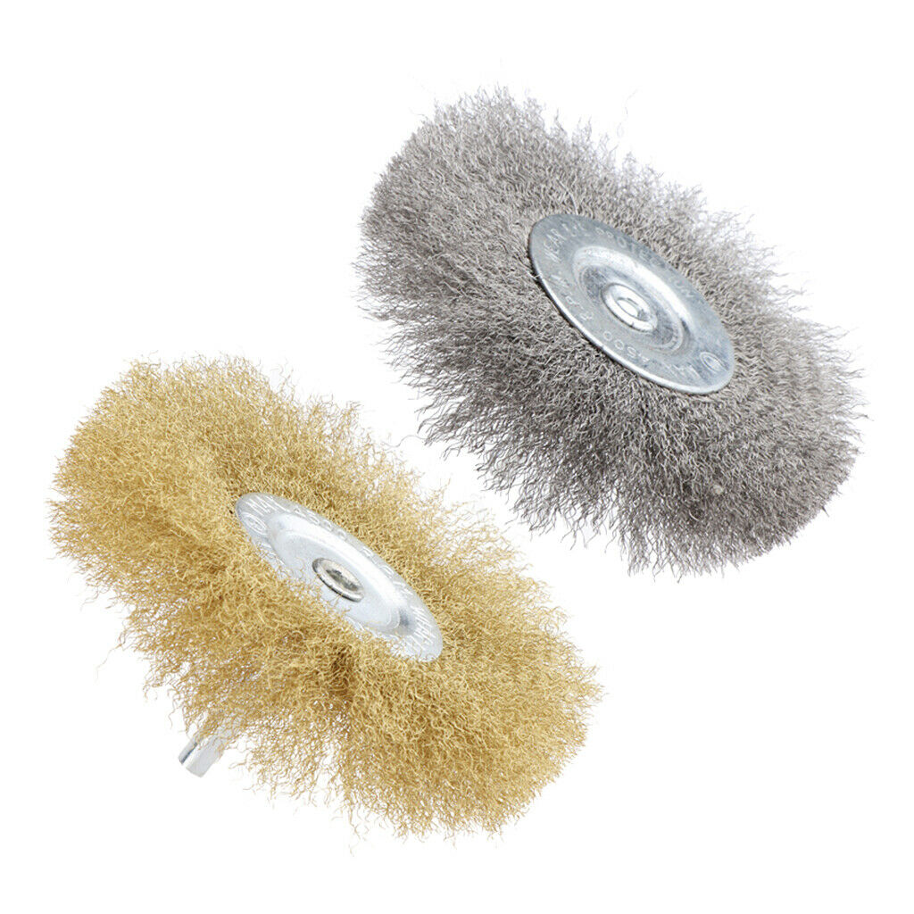 2Pcs Wire Wheel Brush For Metal Derusting Wood Grinding Polishing Excellent for