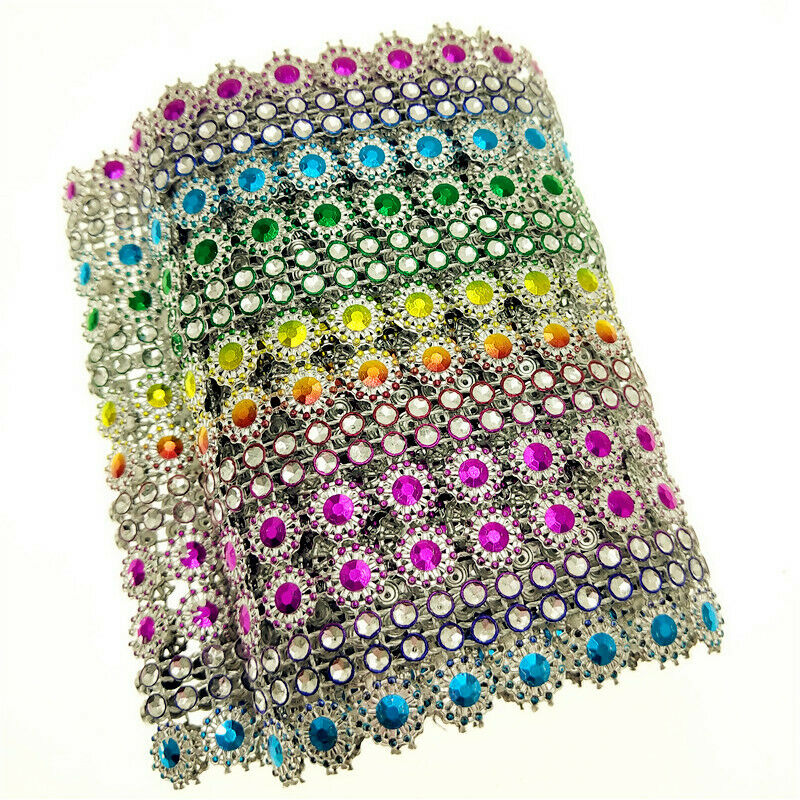 1yard Faux Rhinestone Diamond Chain Trim Ribbon Wedding Dress Decor DIY Crafts