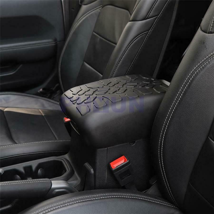 1PC Overlay Center Armrest Cover Black Rubber For Jeep Wrangler JL 18-20 JT 2020
