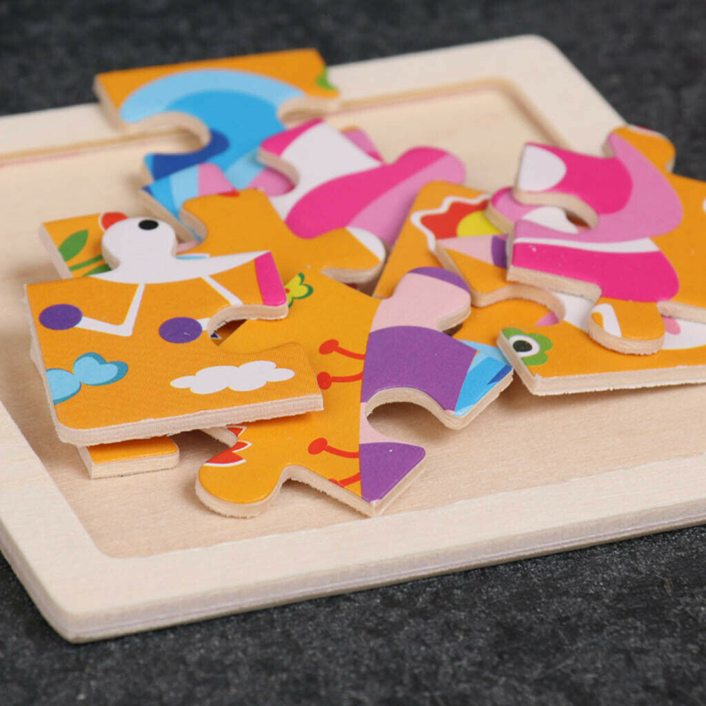 Wooden Animal Puzzle Toys for Kids Toddler Hand Grasp Jigsaw Toys Gift