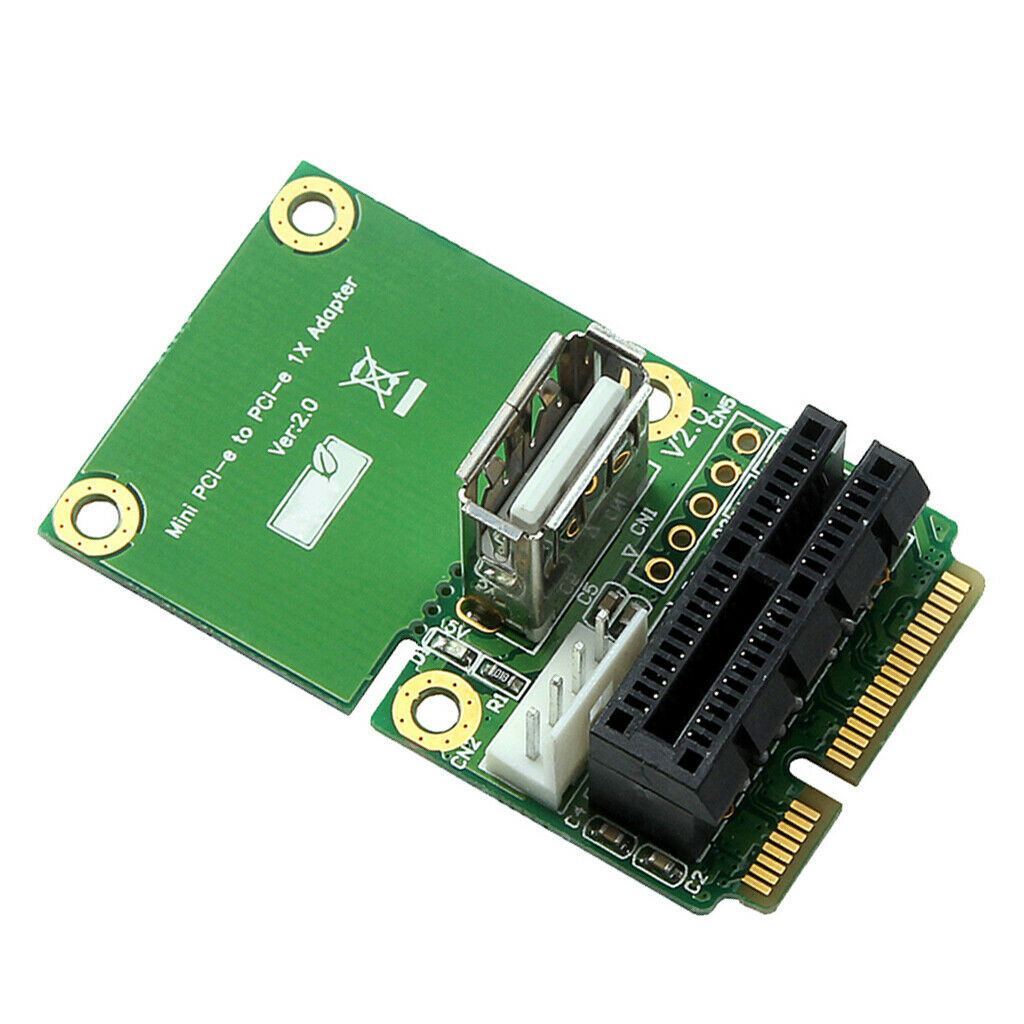 2x Mini PCIe To PCI 1X Slot Riser Card Expansion Support Full/Half Size