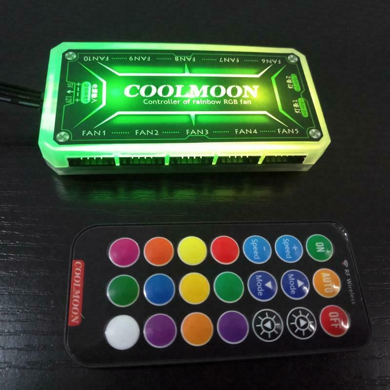 Remote Control Computer Case 12V 10A 60W RGB Fan Intelligent Music Controller