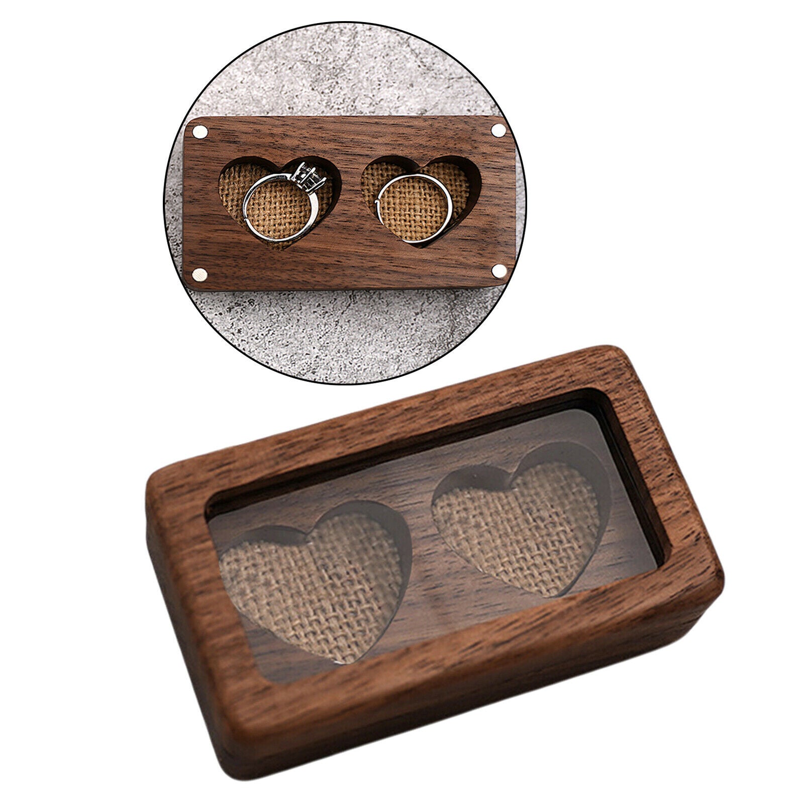 Wood Jewelry Box Display Case for Necklace Rings Gift for Girls or Women