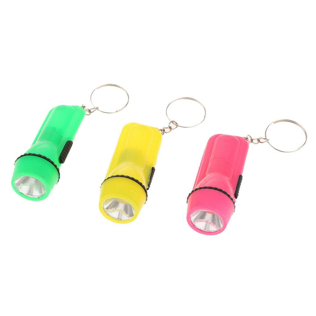Cute LED Key Chain Mini Flashlight Shape Key Ring Holder 10 Pack Random