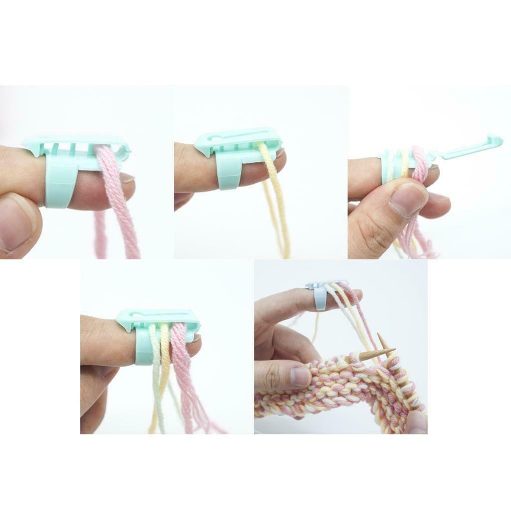 4 Pcs Finger Thimble Yarn Stranding Guide, Finger Holder Knitting Thimble, Yarn