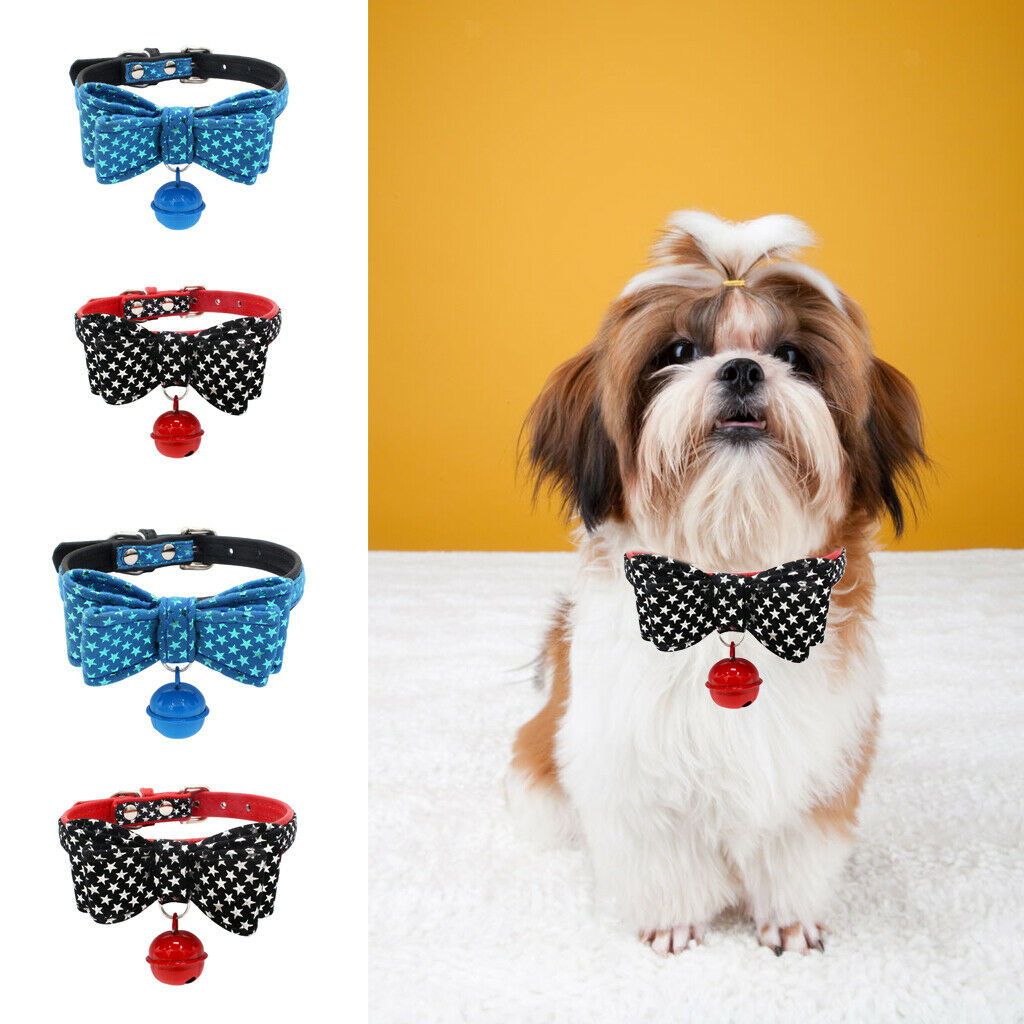Dog & Cat Pet Star Bow Tie Collar Puppy Kitten Necktie Collar Blue S
