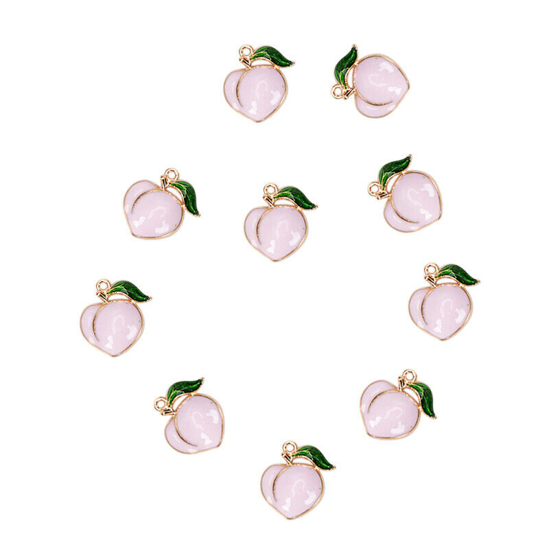 10x Fruit Peach Enamel Alloy Charms Pendant DIY Craft Jewelry Findings Gi.l8