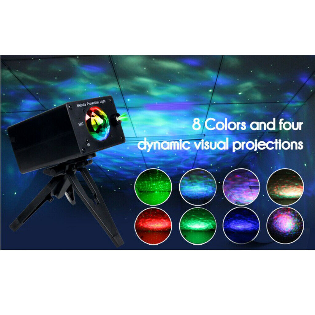 8 Color USB Rotational Galaxy Light Projector Remote Control 4 Dynamic LED Light