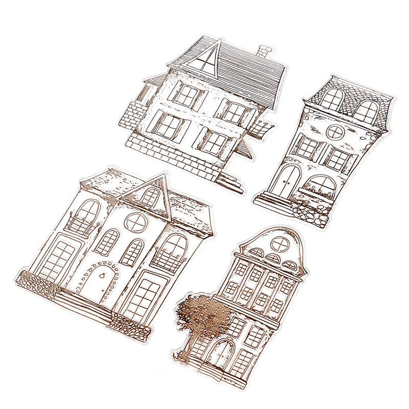 Houses Pattern Transparent Clear Stamp Silicone Seals DIY Scrapbooking Card M KX
