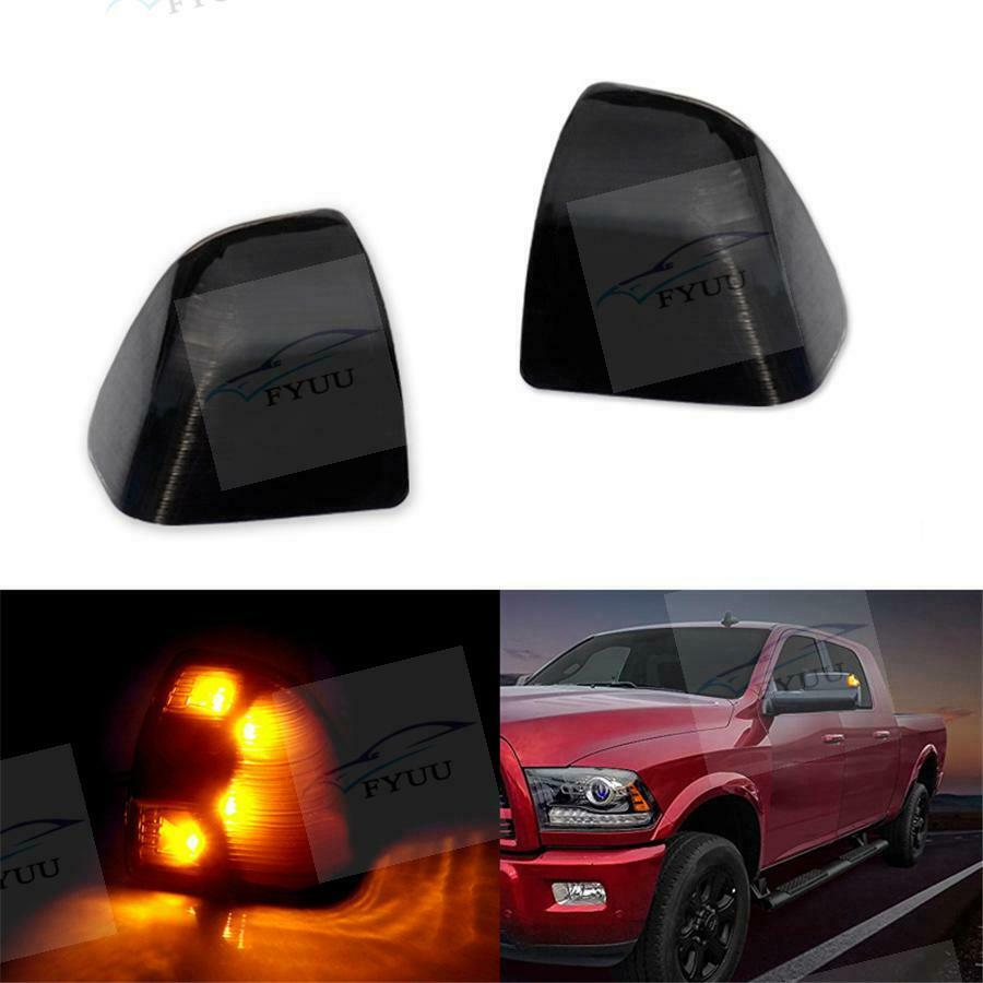 For Dodge Ram 1500 2500 3500 Smoked Lens Amber LED Side Mirror Turn Signal Light