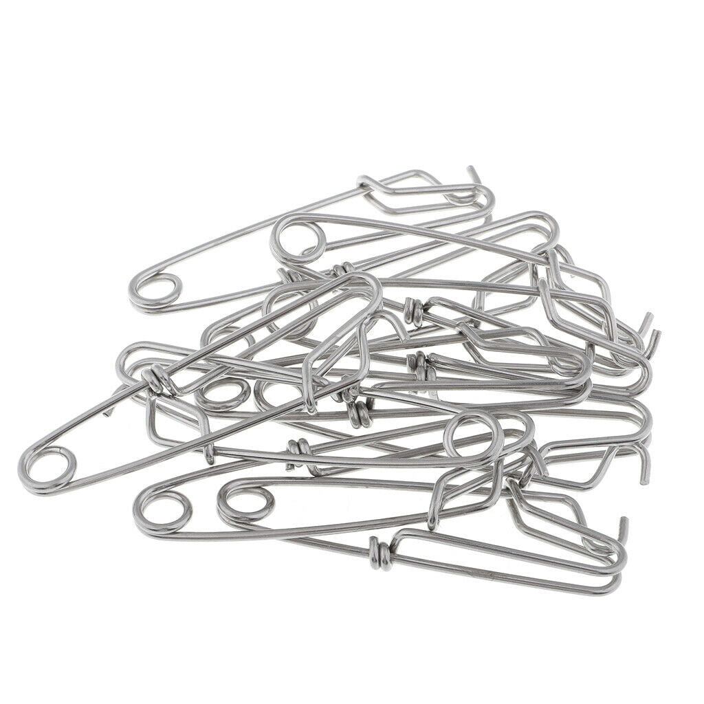 Fishing Snap Long Line Clips Stainless Sea Fishing Connector M - 10pcs
