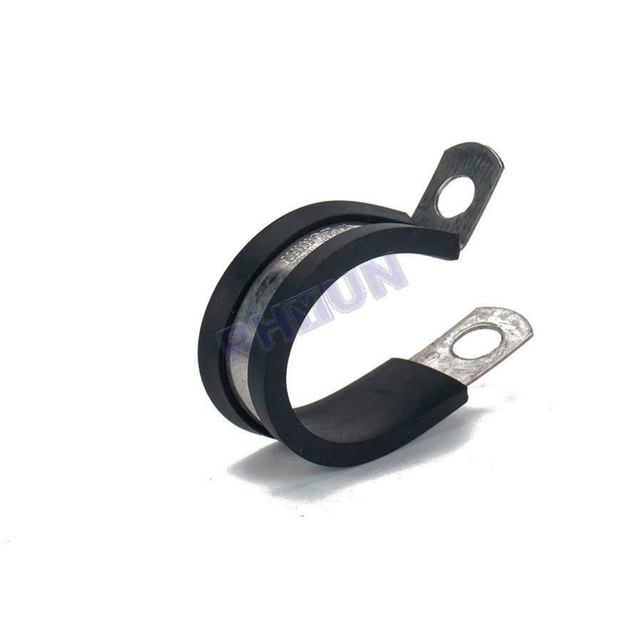 46x Stainless Steel Cable Clamp Rubber Cushioned Insulated Clamp for Tube Pipe