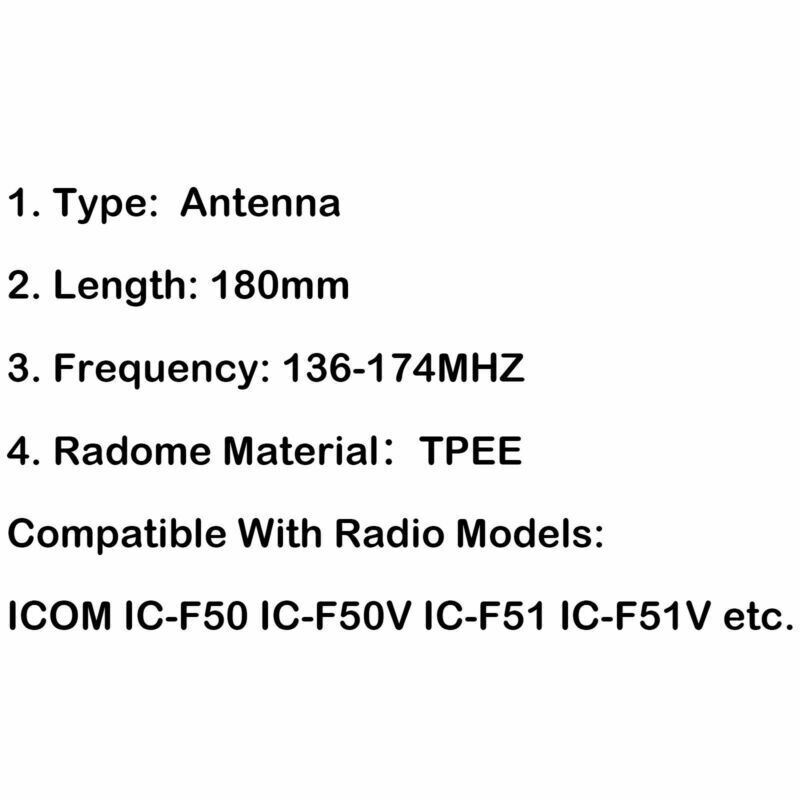 5x VHF Whip Antenna 136-174 MHz For ICOM Radio IC-F50 IC-F50V IC-F51 IC-F51V A6