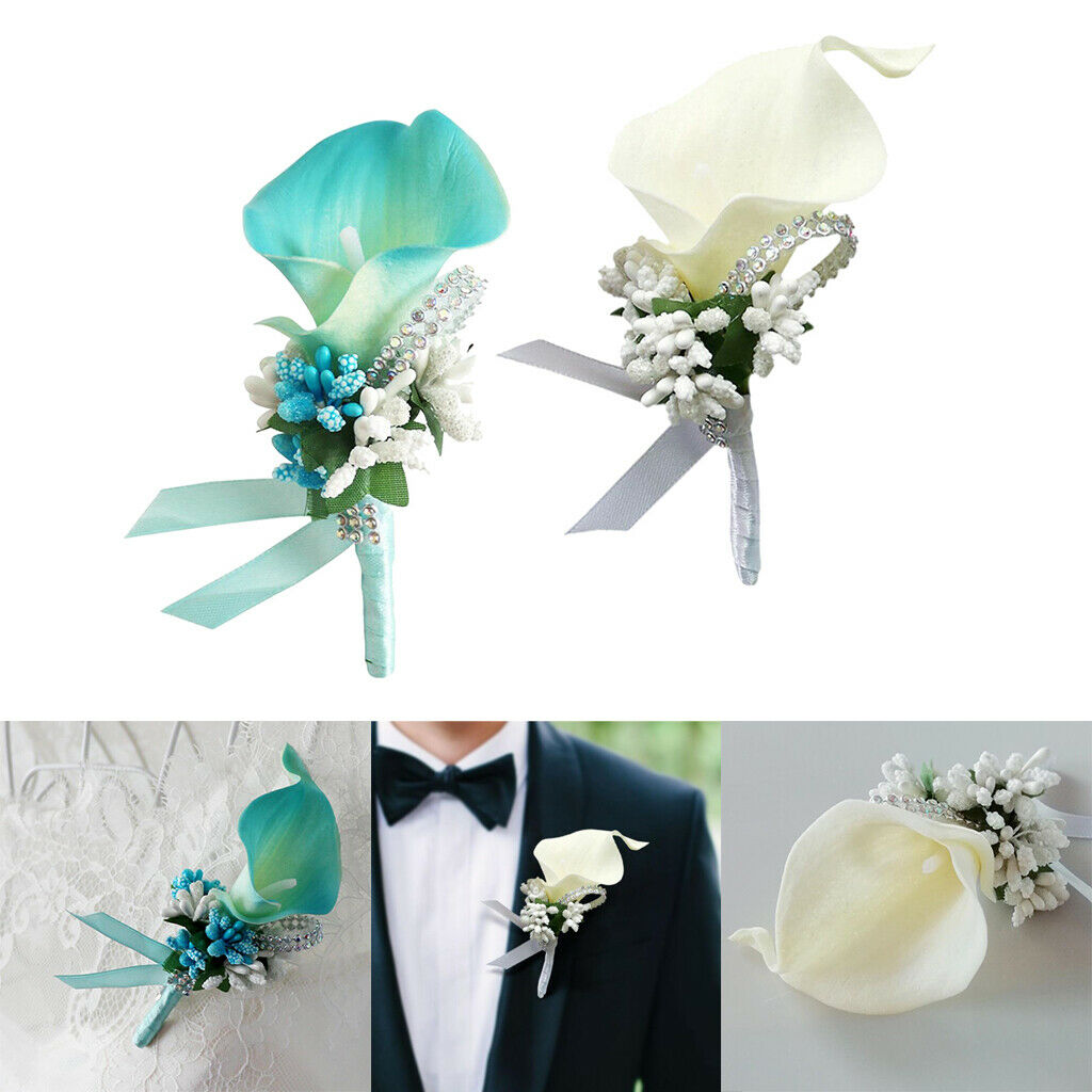 Pack of 2 Wedding Boutonnieres for Groom Bridegroom Groomsman Perfect for