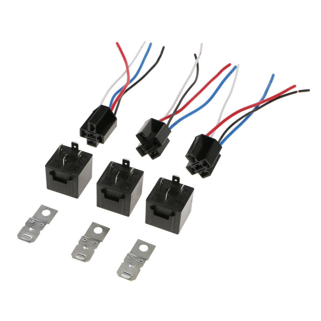 DC 12V Car SPST Automotive Relay 4 Pin 4 Wires with Harness Socket 40 Amp