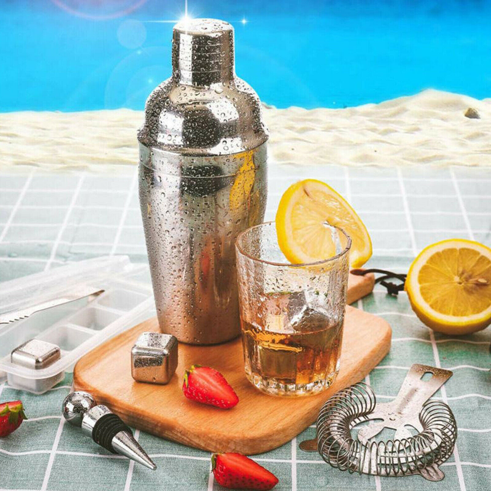 Bartender Kit, 14 Piece Cocktail Shaker Set Stainless Steel