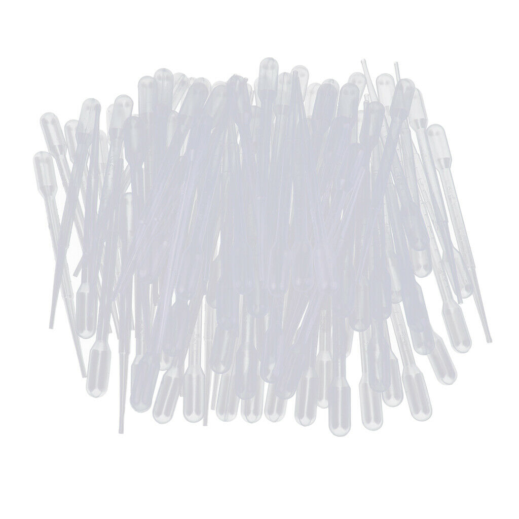 100pcs Disposable Plastic Transfer Pipettes Graduated Dropper scale 2ml