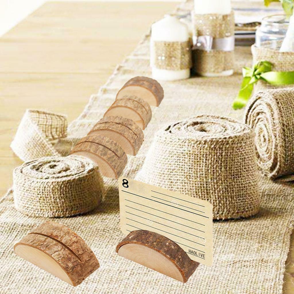 Rustic Wooden Name Place Card Holders Home Decor Wedding Favors Pack of 50
