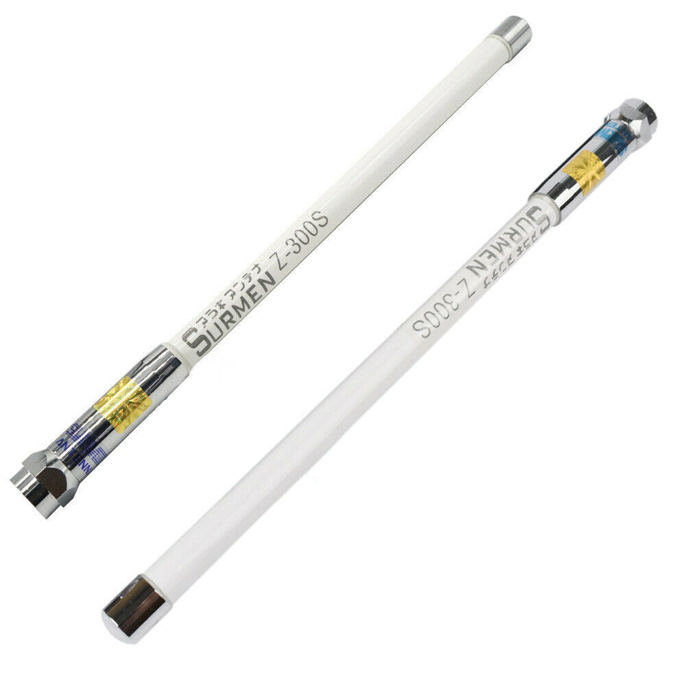 White NEW Fiberglass Mobile Radio Antenna SURMEN Z-300S 144/430 MHz for ICOM