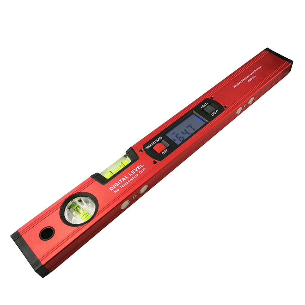 16â€ Spirit Level Digital Inclinometer Spirit Level Angle Gauge 0-360Â° Red