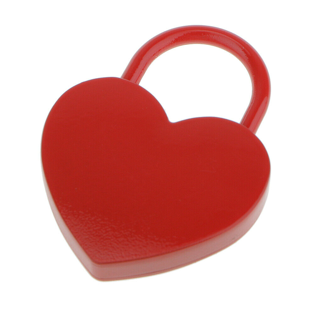 Mini Heart Shaped Padlock With Key Travel Luggage Safety Lock Set Red L