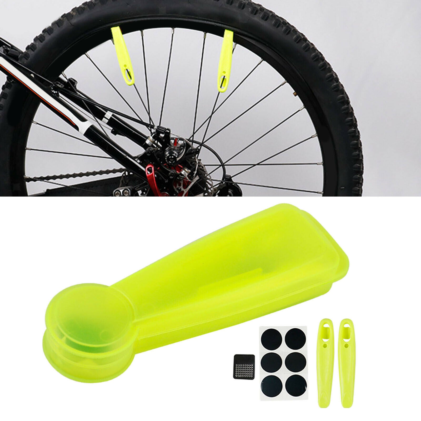 Bike Tire Repair Kit Bicycle Puncture Repair Pre Glued Patches Portable Tool