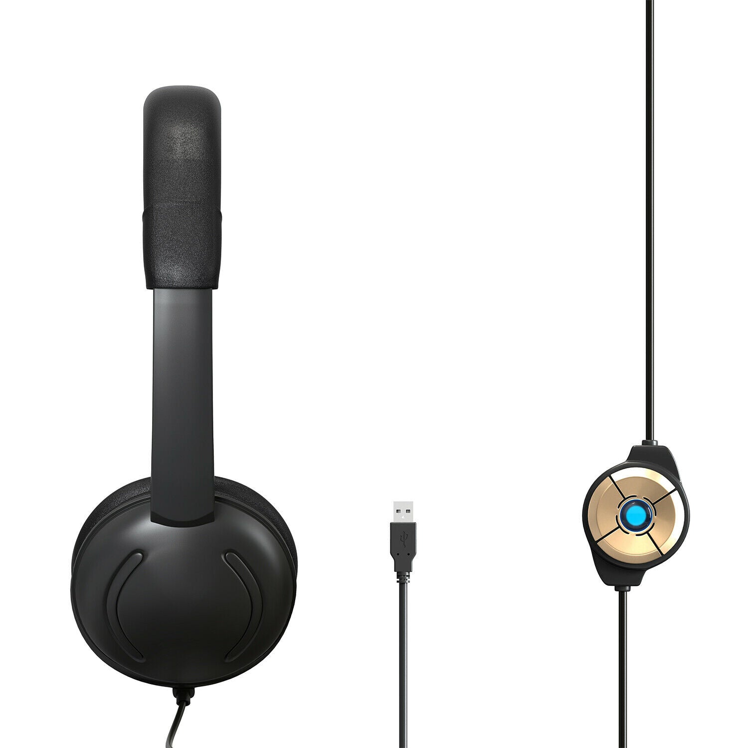 USB Headphone w/Noise Cancelling Mic Computer Headest for Laptop PC Call Center