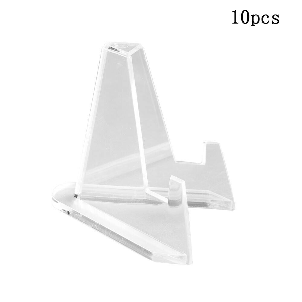 10Pcs Acrylic Display Stands Easel for Coins Cards Holders Thickened Tool Set US