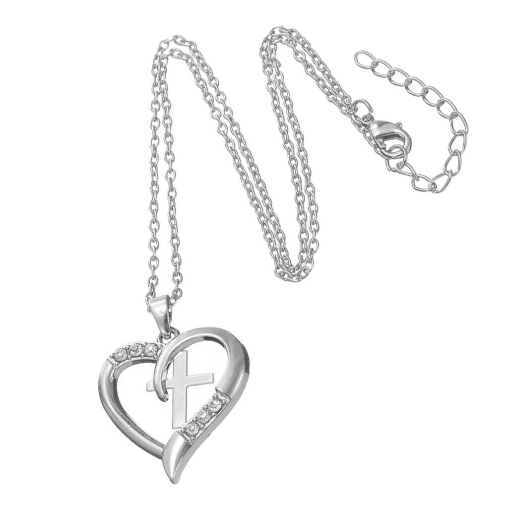 Lovely Heart Printed Charm Pendant Necklace for Women Lady