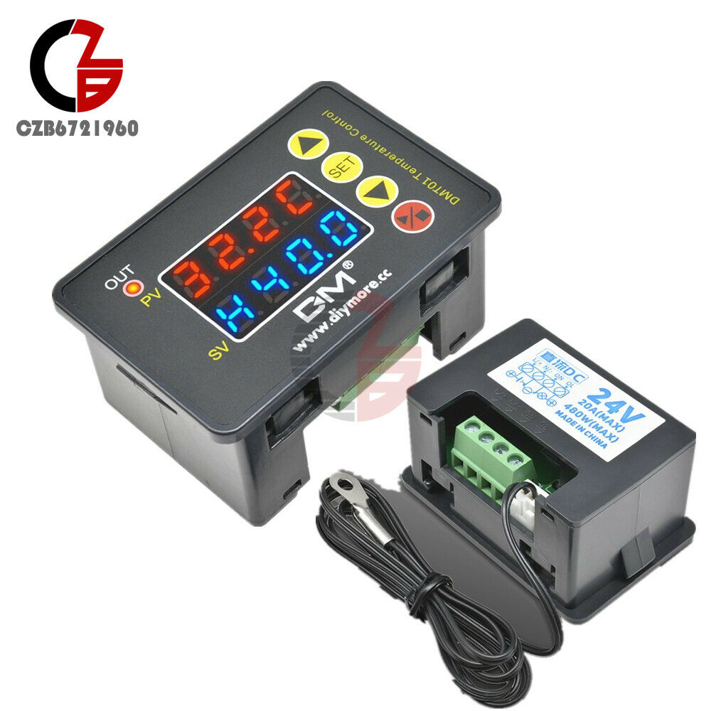 DC24V 480W Red Blue Digital Microcomputer Temperature Control Thermostat Sensor
