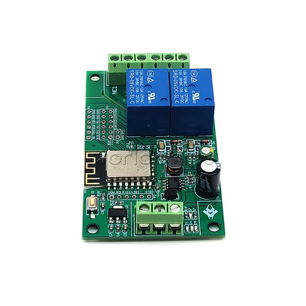 ESP8266 WIFI Dual Channel Relay Module 5V Power Supply ESP-12F Development Doard