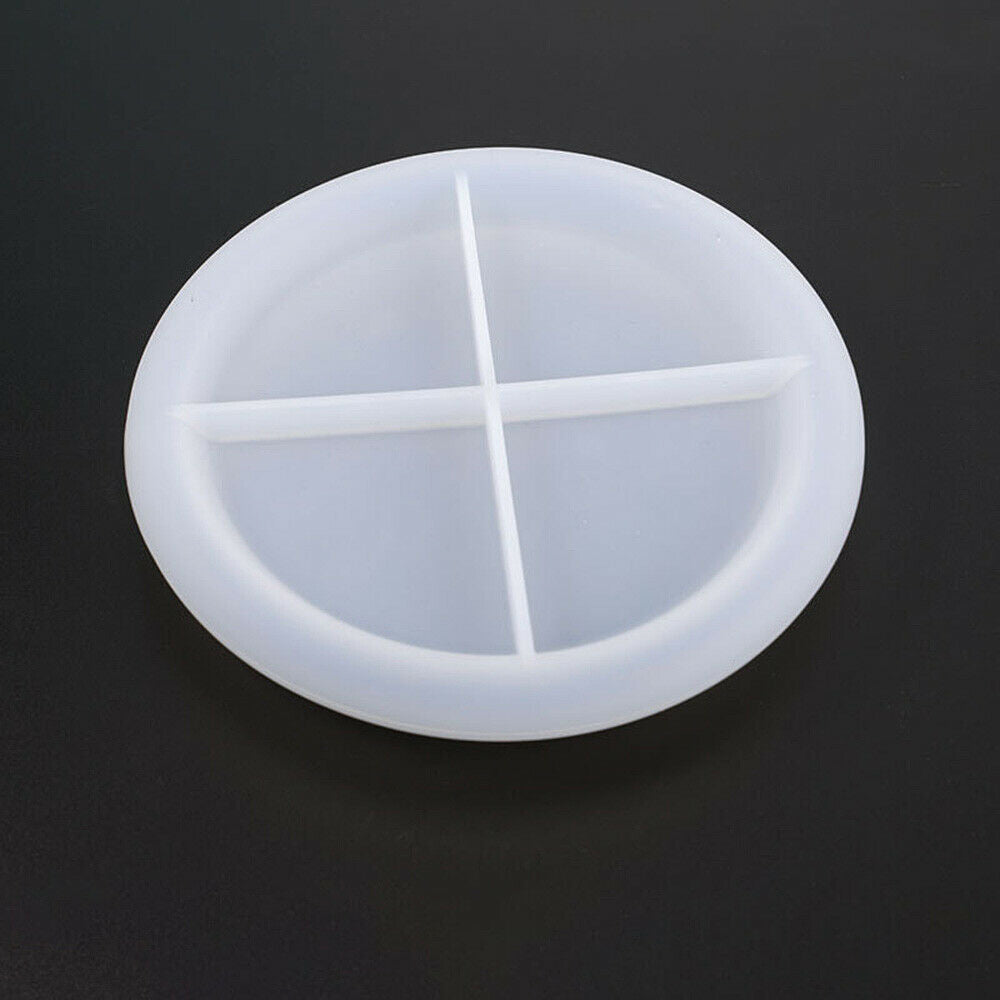 DIY Crystal Epoxy Mold Round Saucer Coaster Plate Silicone Mould Casting Supply