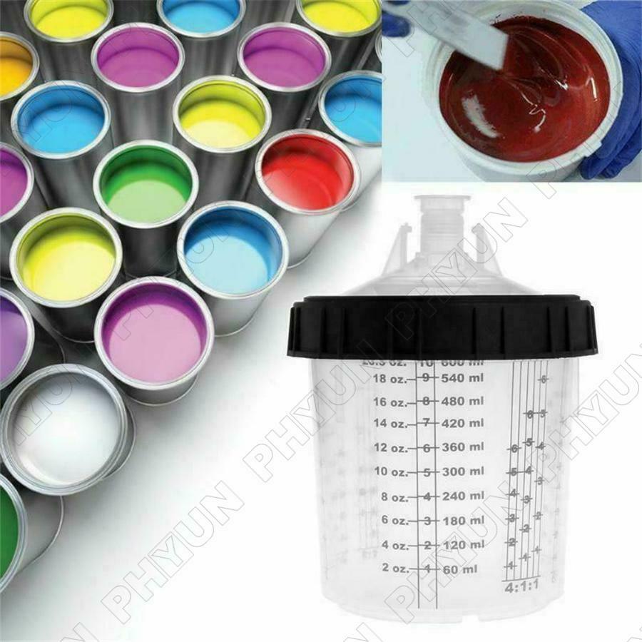 22oz 600ML Disposable Paint Cup w/ Spray Gun Fast Joint Kit For PPS Adapter