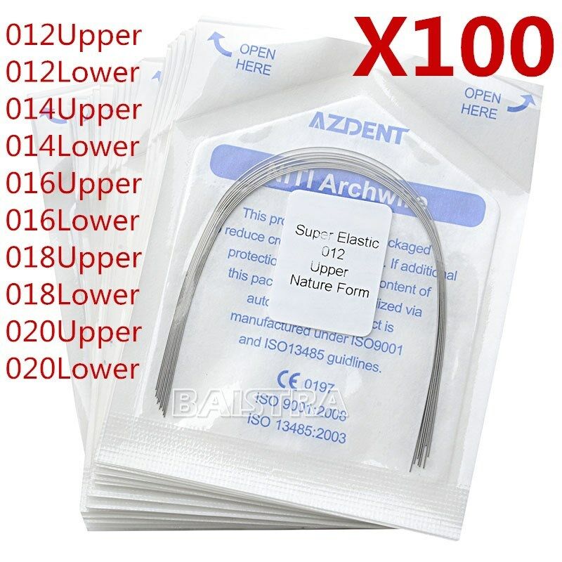 100X AZDENT Dental Super Elastic Orthodontic Niti Arch Wire Round Natural Form