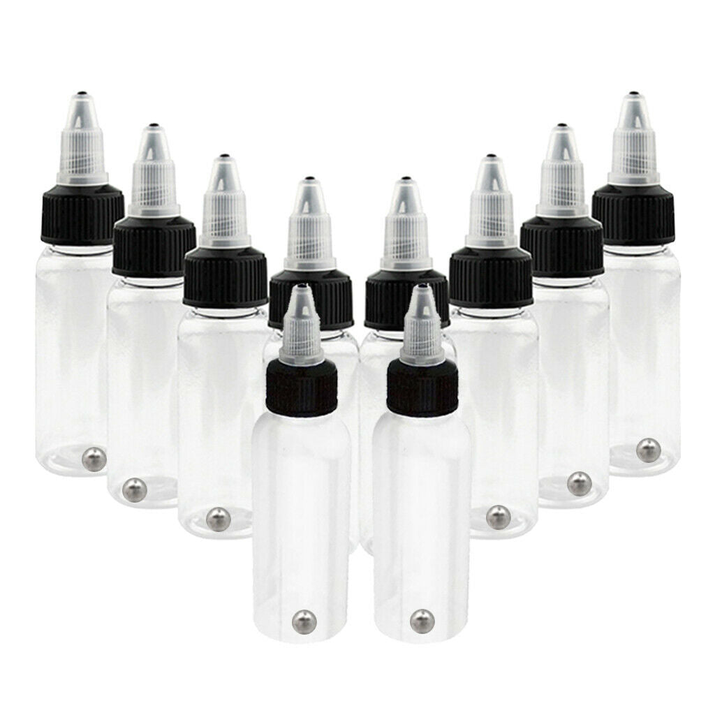 20Pcs Clear Tattoo Airbrush Ink Bottles Airbrushing Temporary Tattoo 30/60ml