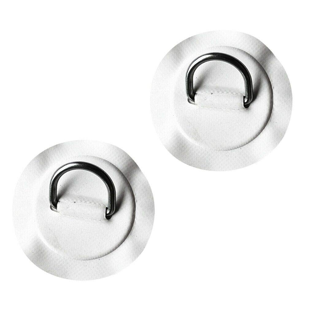 2pcs Stainless Steel D-ring Pad Patch For PVC Inflatable Boat Raft Surfboard