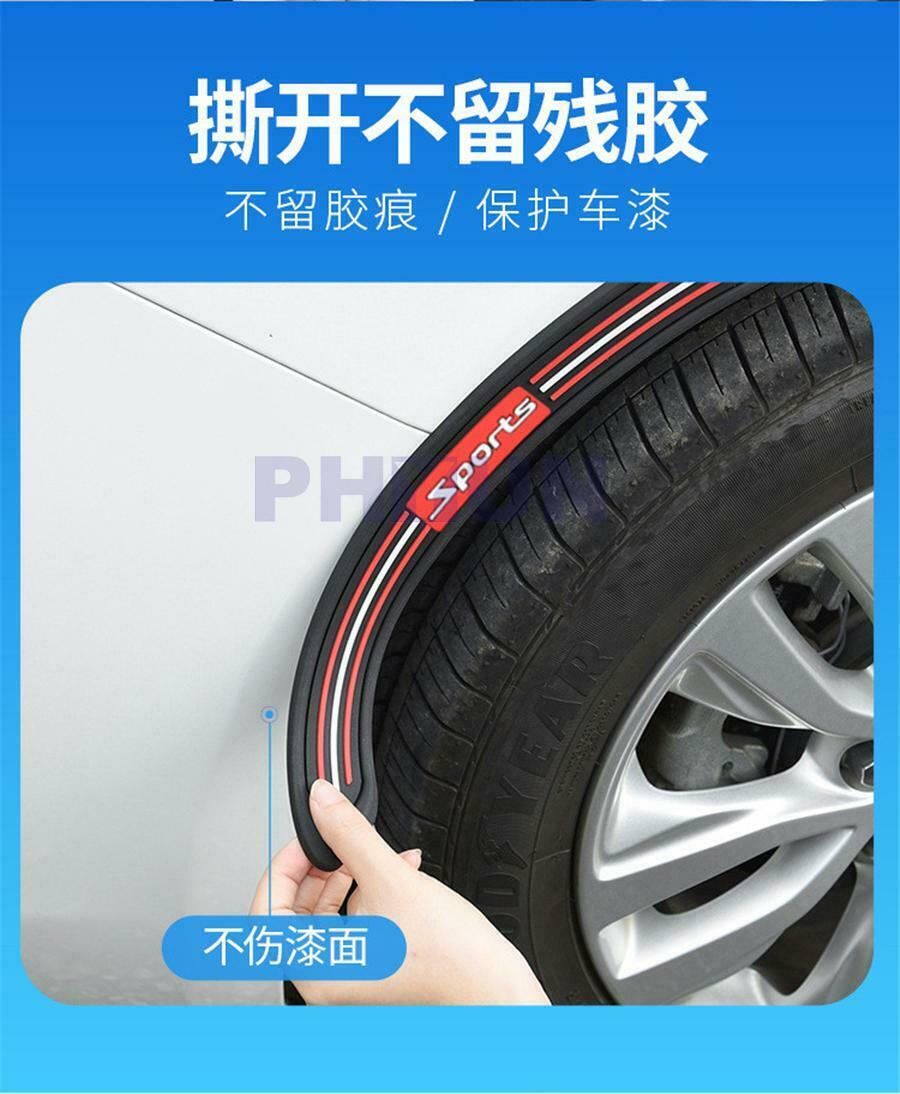 2* Car Wheel Wells Fender Eyebrow Edge Trim Protector Rubber Strips Bumper Guard