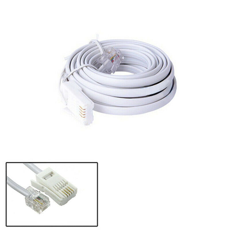 4.5m RJ11 to BT Cable Lead Modem FAX Telephone Plug BT Socket 4 Pin Straight_DD