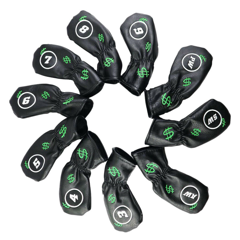 10 Pieces Golf Club Head Soft Cover Iron Putter Headcover Protector Sleeve