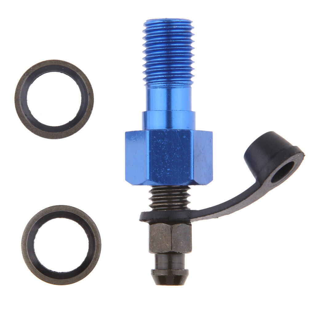 Blue Brake Caliper 10mm M10 x 1.25mm Banjo Bolt Bleed Nipple for Suzuki
