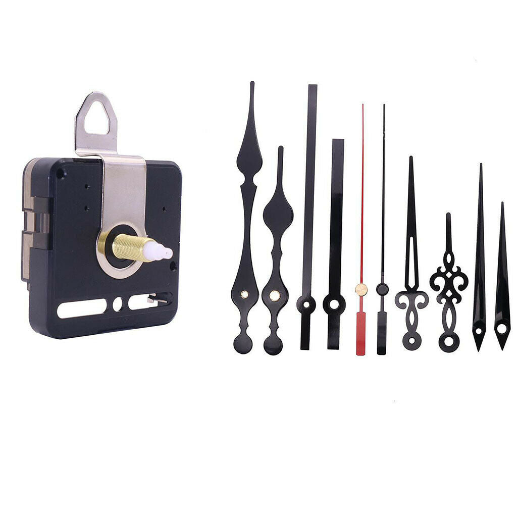 Clock Movement Mechanism with 10 Pack Clock Hands , Non Ticking Clock Movements