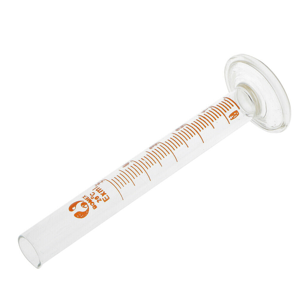 2Pcs Scientific Glass Measuring Graduated Cylinder Laboratory 5ml&50ml
