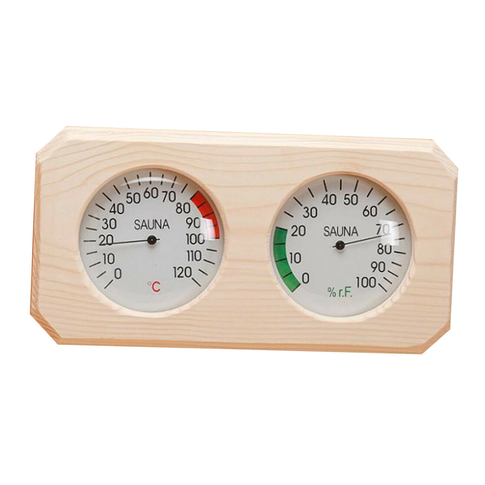 2 in 1 Pine Wooden Humidity Temperature Sauna Hygrothermograph Thermometers