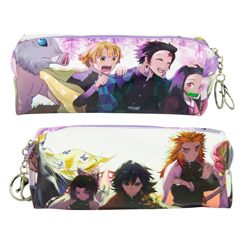 Demon Slayer Kimetsu no Yaiba PU Leather Purse Wallet Pencil Pen Case Bag C